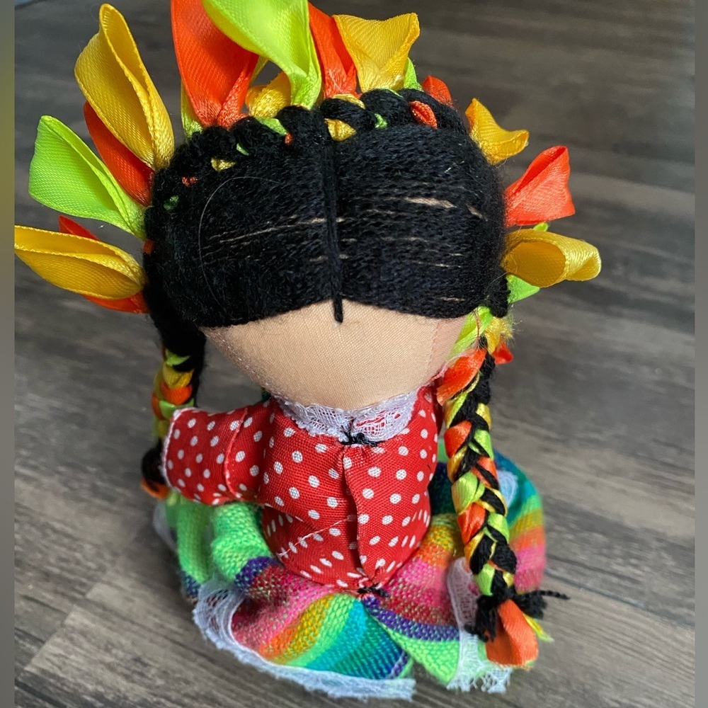 Handmade Multicolor Mexican Doll - Picture 4 of 6